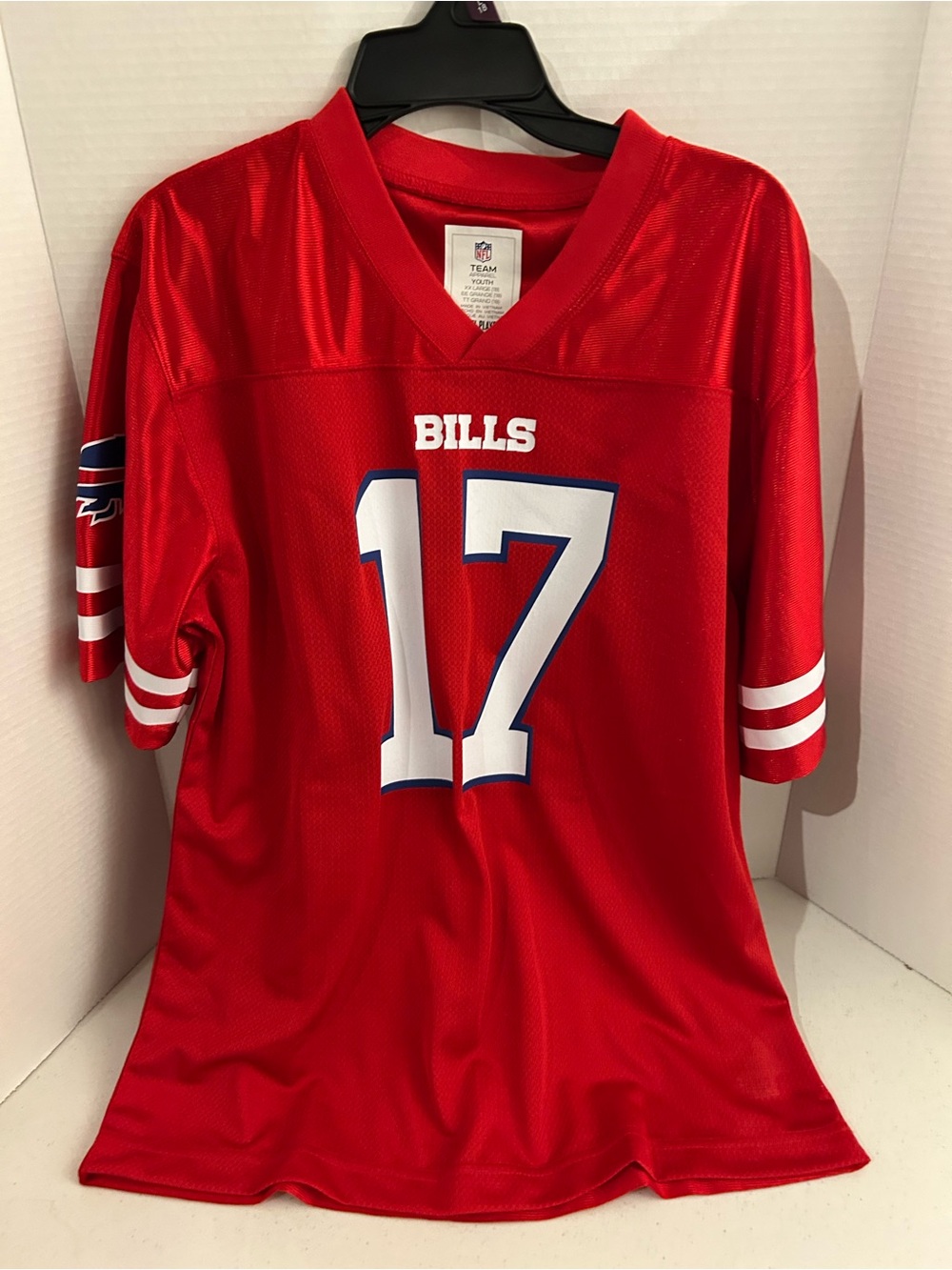 Youth XXL (16/18) Red Buffalo Bills Jersey #17 Josh Allen Authentic NWT